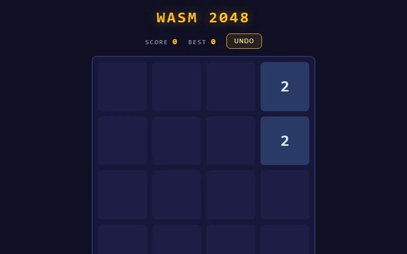 2048 Game — play free on WASM Arcade